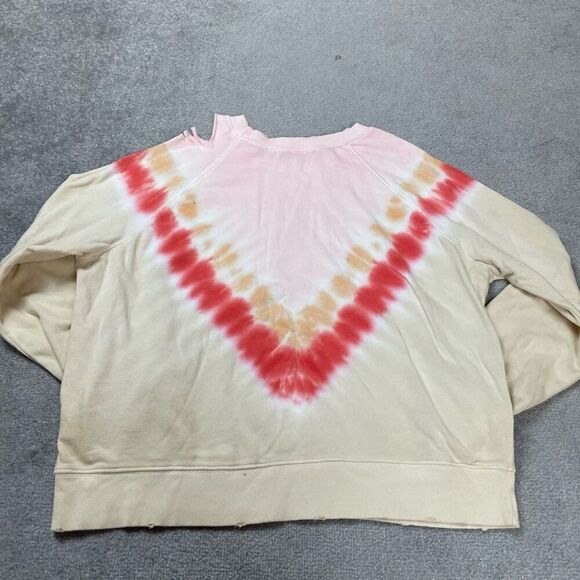 Brand New Wildfox Women’s Medium Tie Dye Pullover Sweater Crewneck Pink Tan - Picture 2 of 3